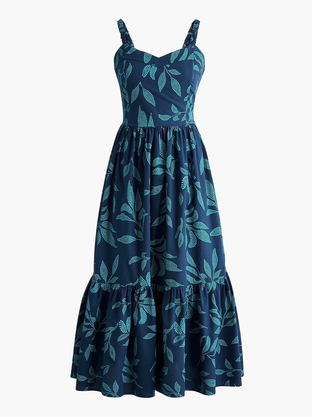 J. Crew Midi Dress Navy and Teal Size 10